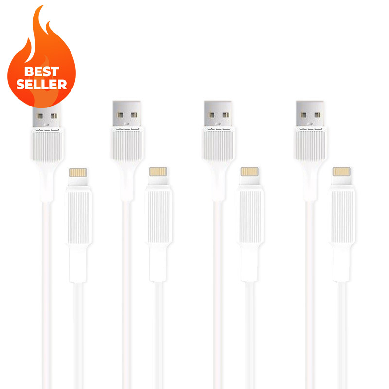Pack of 4 2.4A Fast Charging 1m Lightning Cables