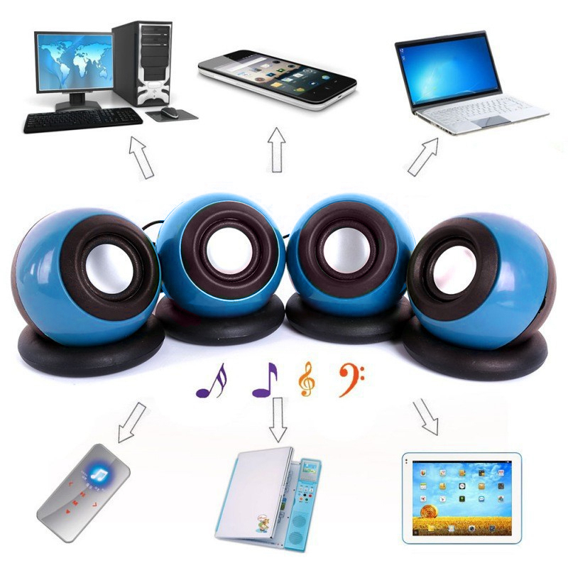 Set of 2 Portable Mini USB Computer Speakers