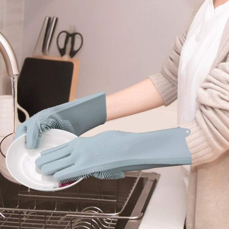 Pack of 2 Heat Resistant Silicone Cleaning Gloves