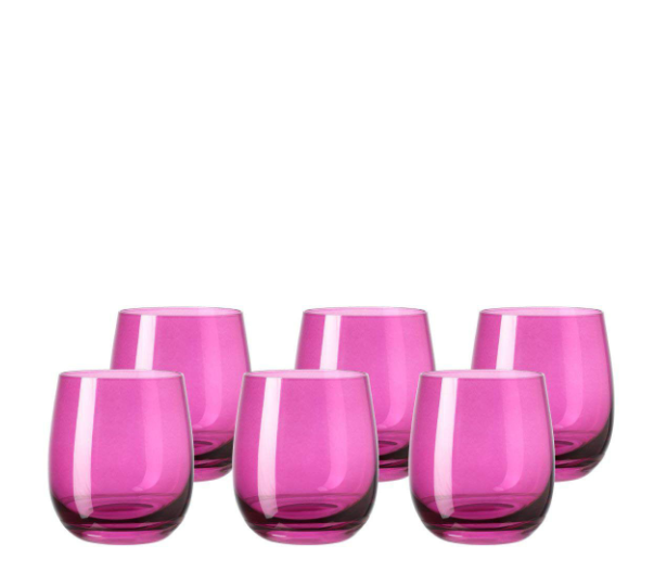 Set of 6 Violet Purple Tumbler Glasses