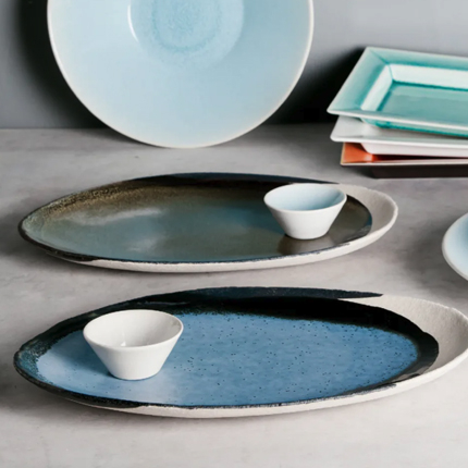 Set of 2 36cm Wabi Oval Serving Dishes
