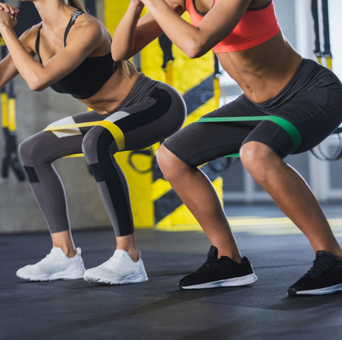 Set of 5 Sports Resistance Exercise Loop Bands with Carry Bag