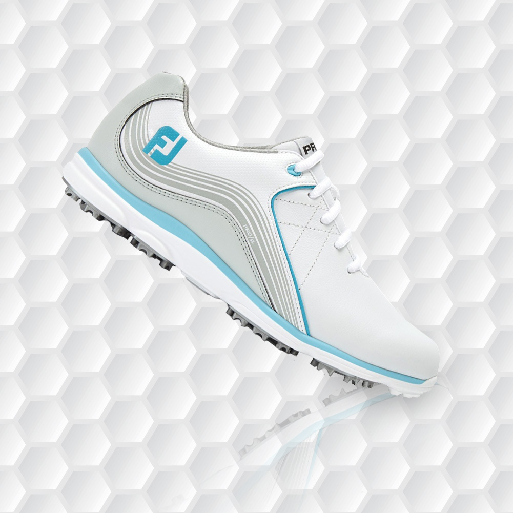 Ladies Pro SL Golf Shoes in White/Silver