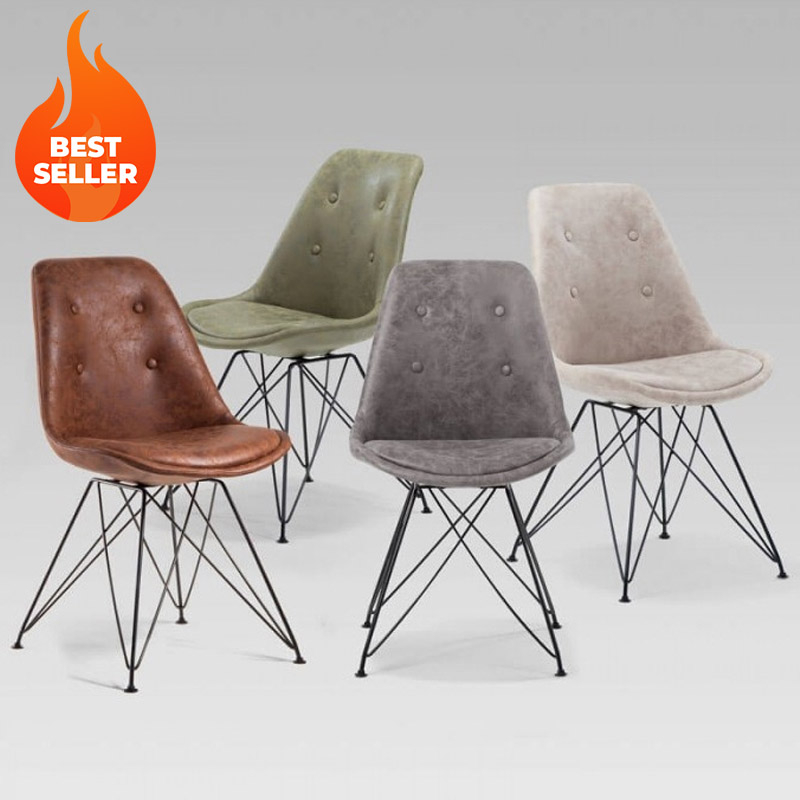 Industrial Eiffel-Leg Dining Chair