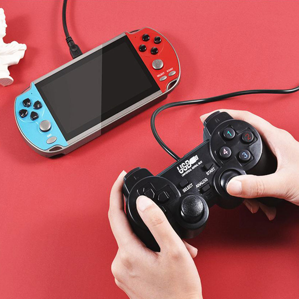 7" HD Handheld 8 &16-Bit Classic Switch Styled Retro Console with Built-In Games & Extra Player 2 Controller