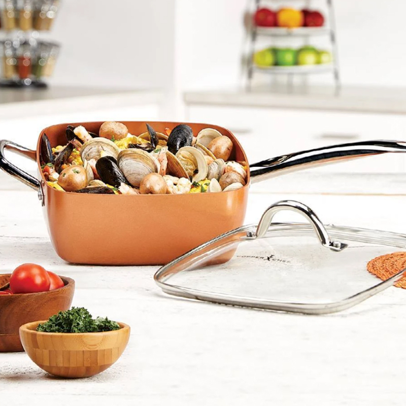 3 Piece Non-Stick 24cm Deep Dish Square Pan Set