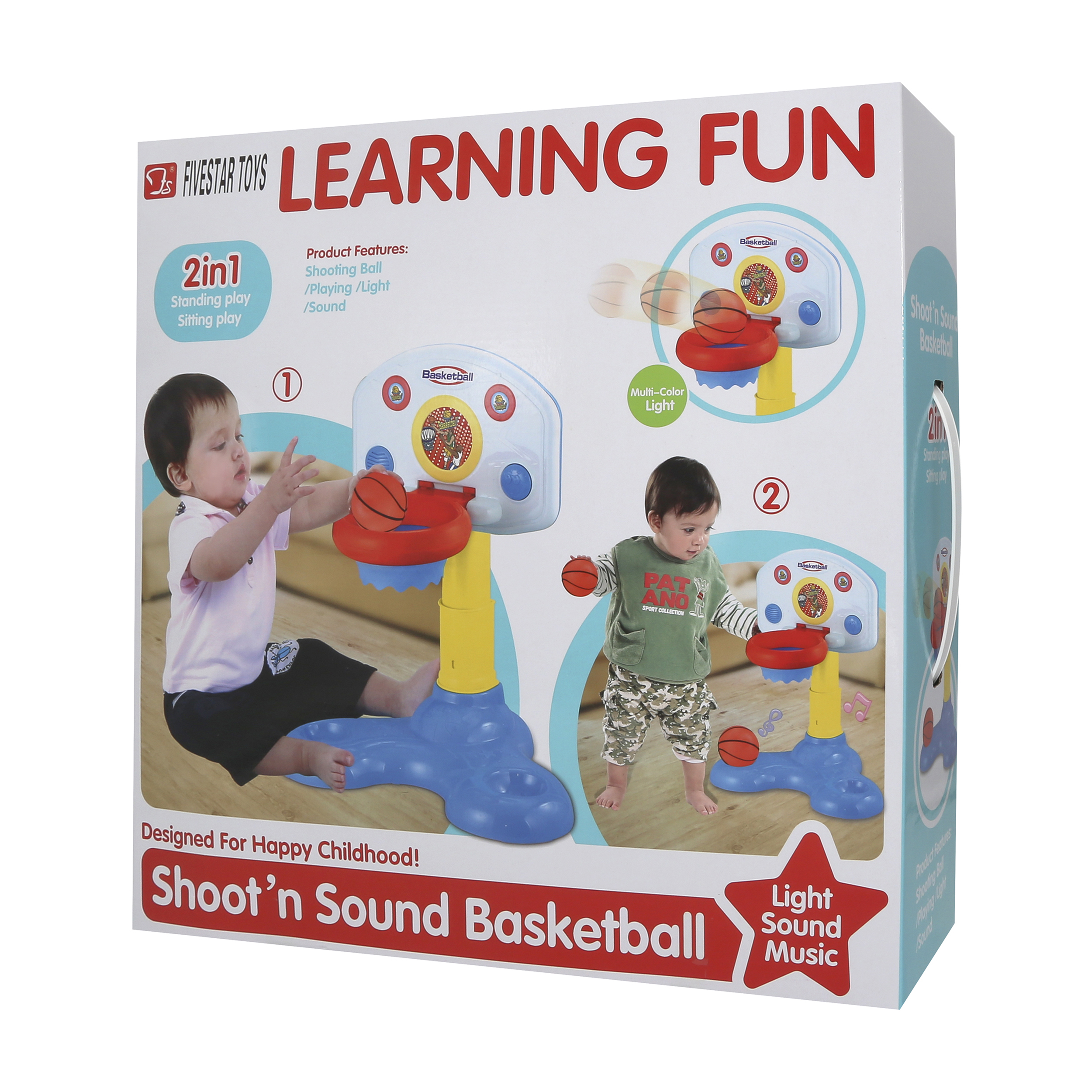 Kids 2-in-1 Shoot 'n Sound Basketball Learning Toy