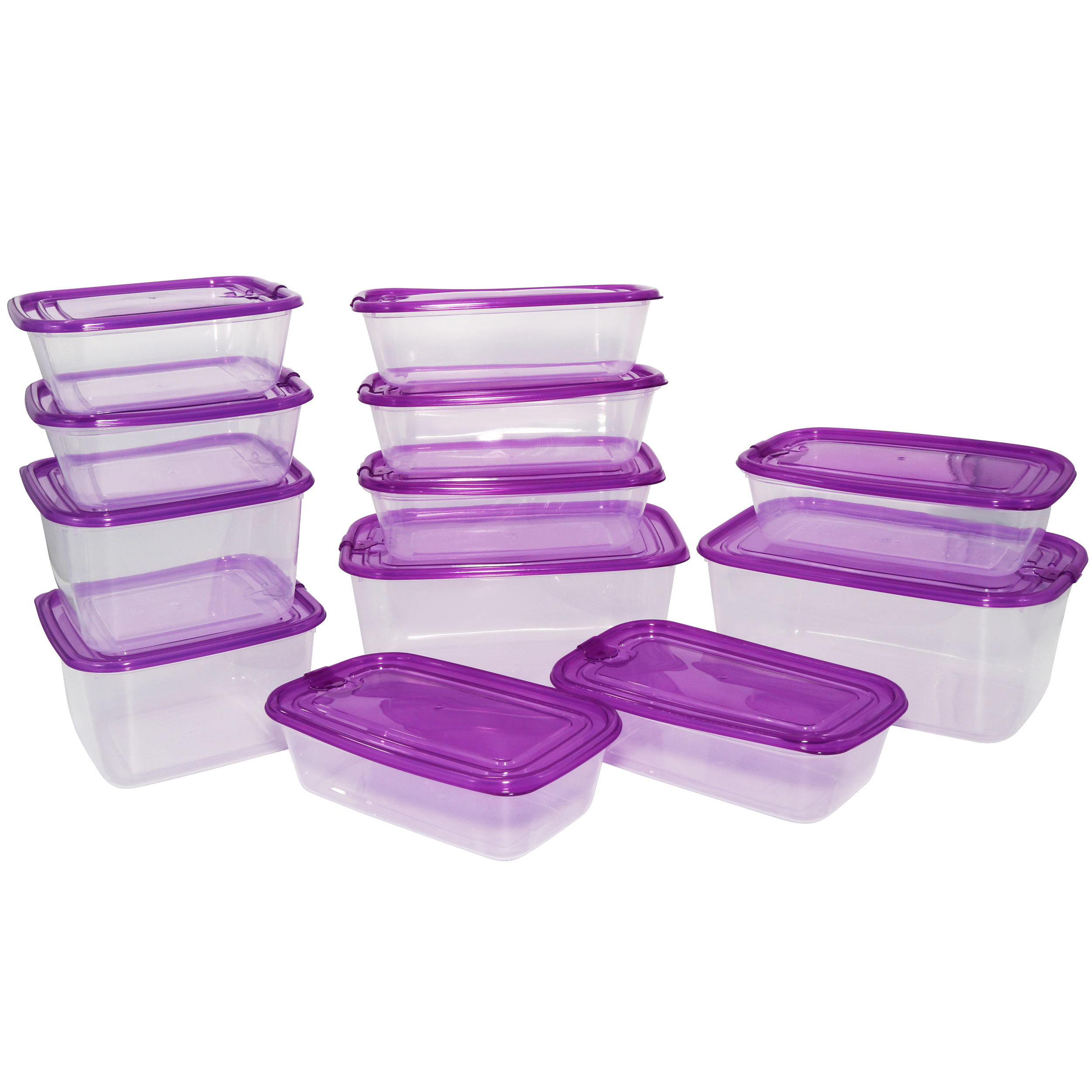 12-Piece Purple Lockable Food Storage Containers Set