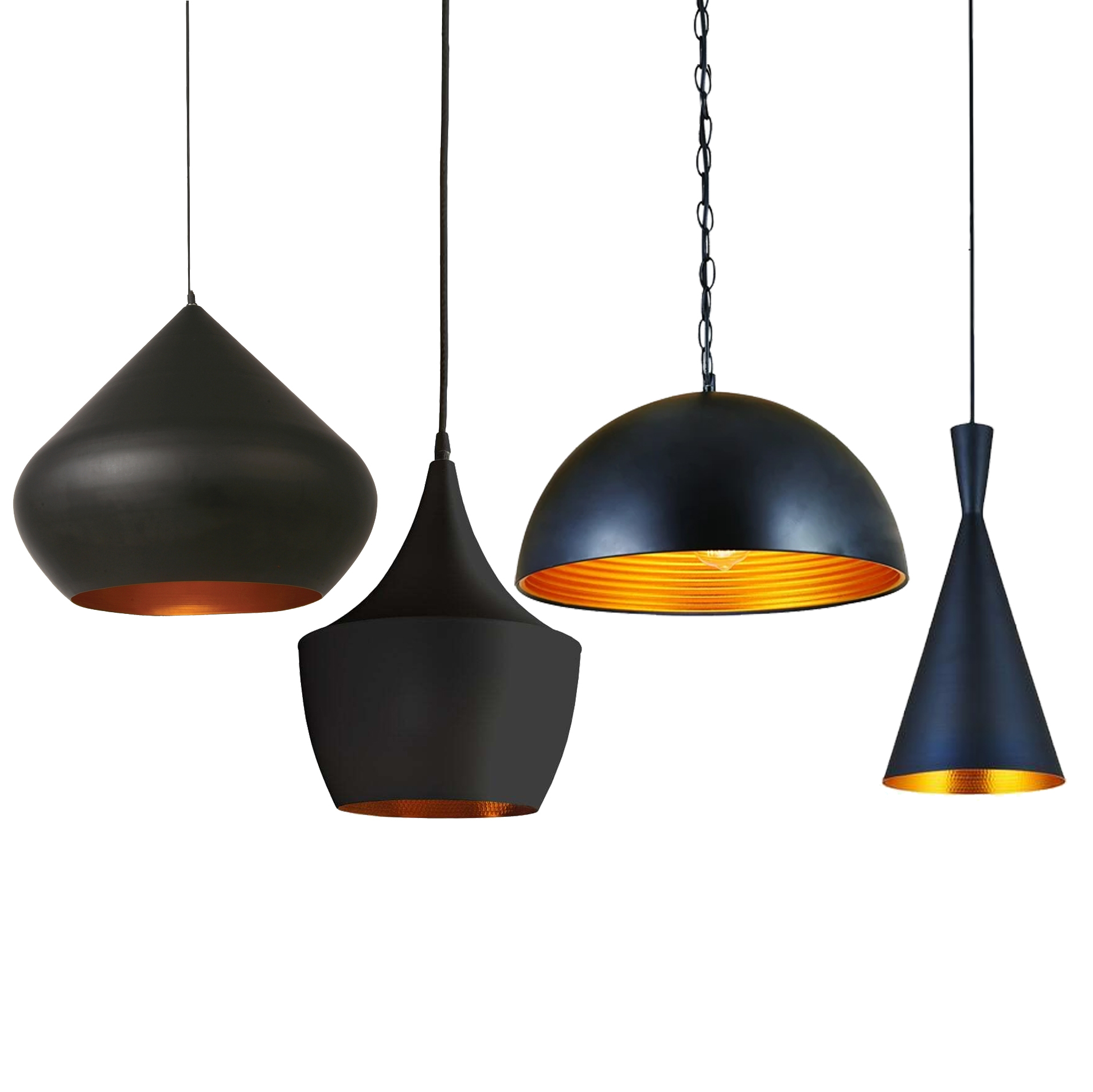 Black and Copper Hanging Ceiling Lights