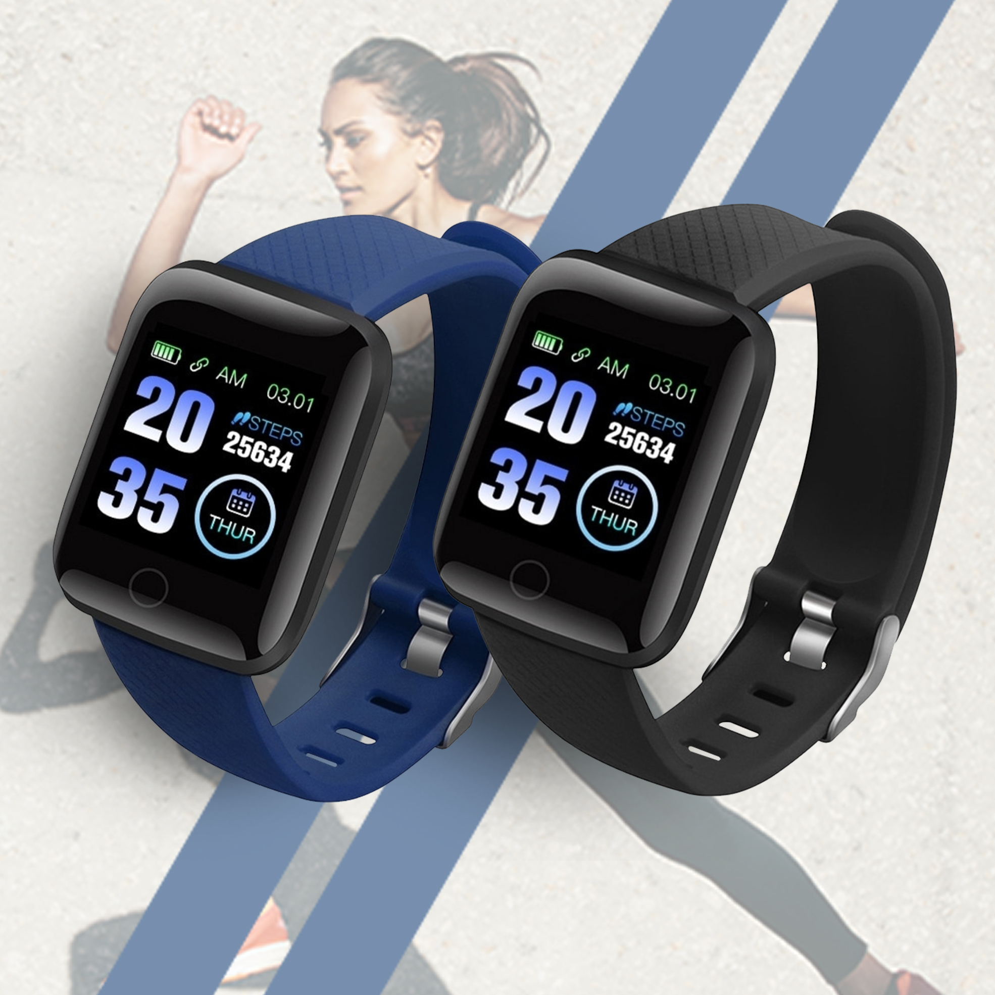 Fitpro 116 Plus Fitness Tracker Smart Watch with Heart Rate Monitor