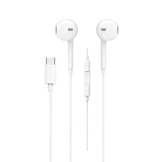 Type-C White Earphones with Mic