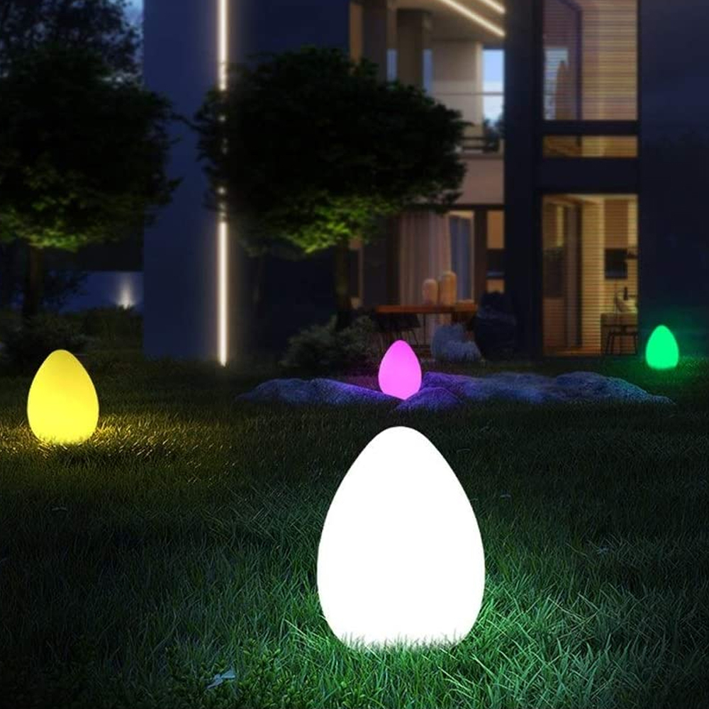 LED Egg-Shaped Garden Lamp Kit with 3 LED Lights and a 7m Cable