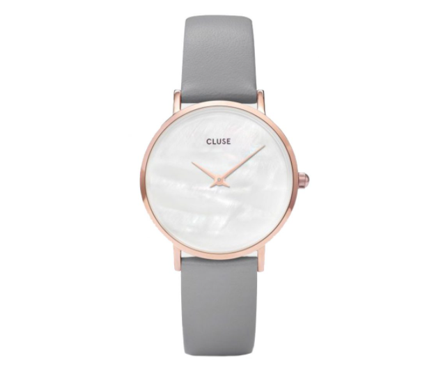 Grey Leather Strap & Rose Gold Case (CL30049)