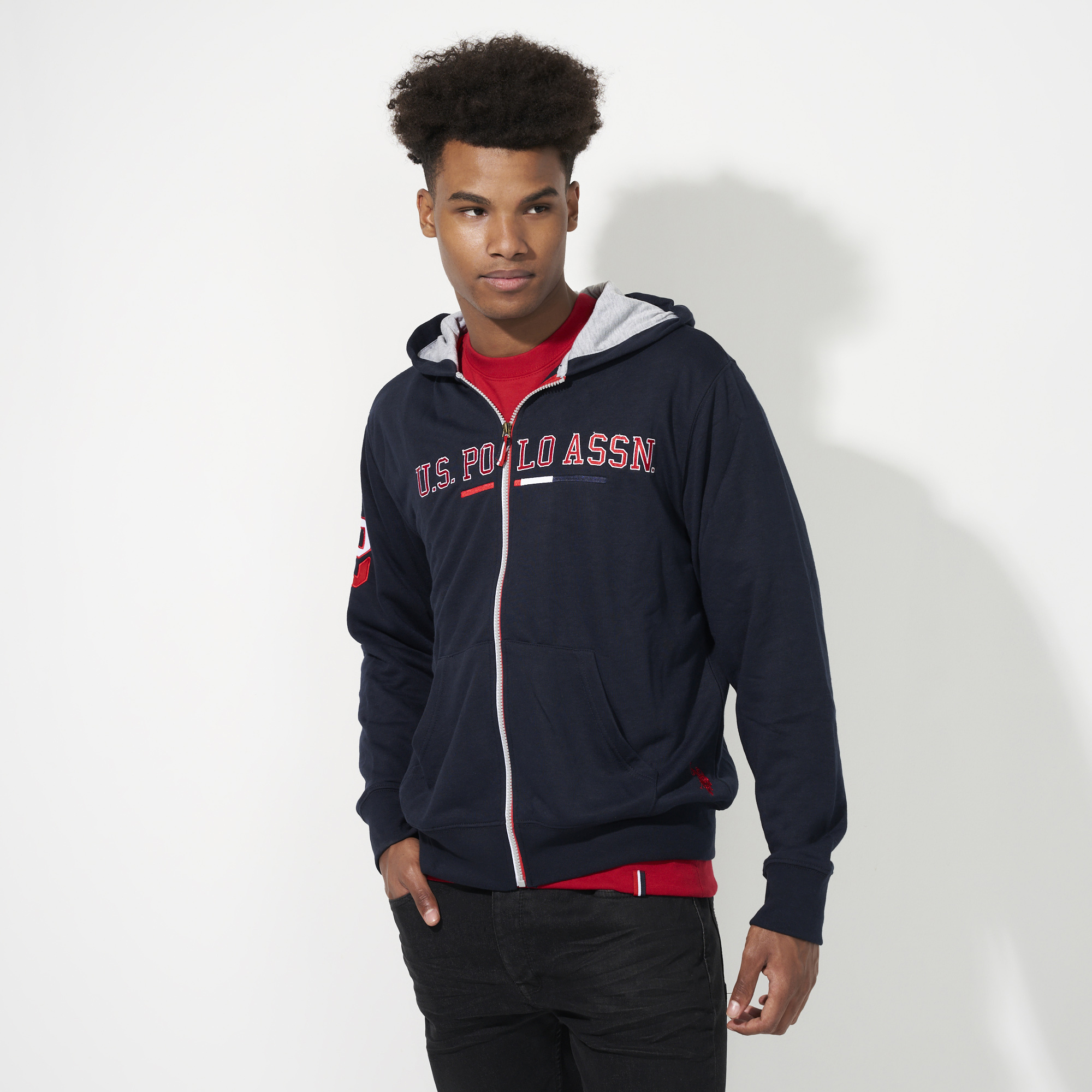 Long Sleeve French Terry Zip Through Hoodie