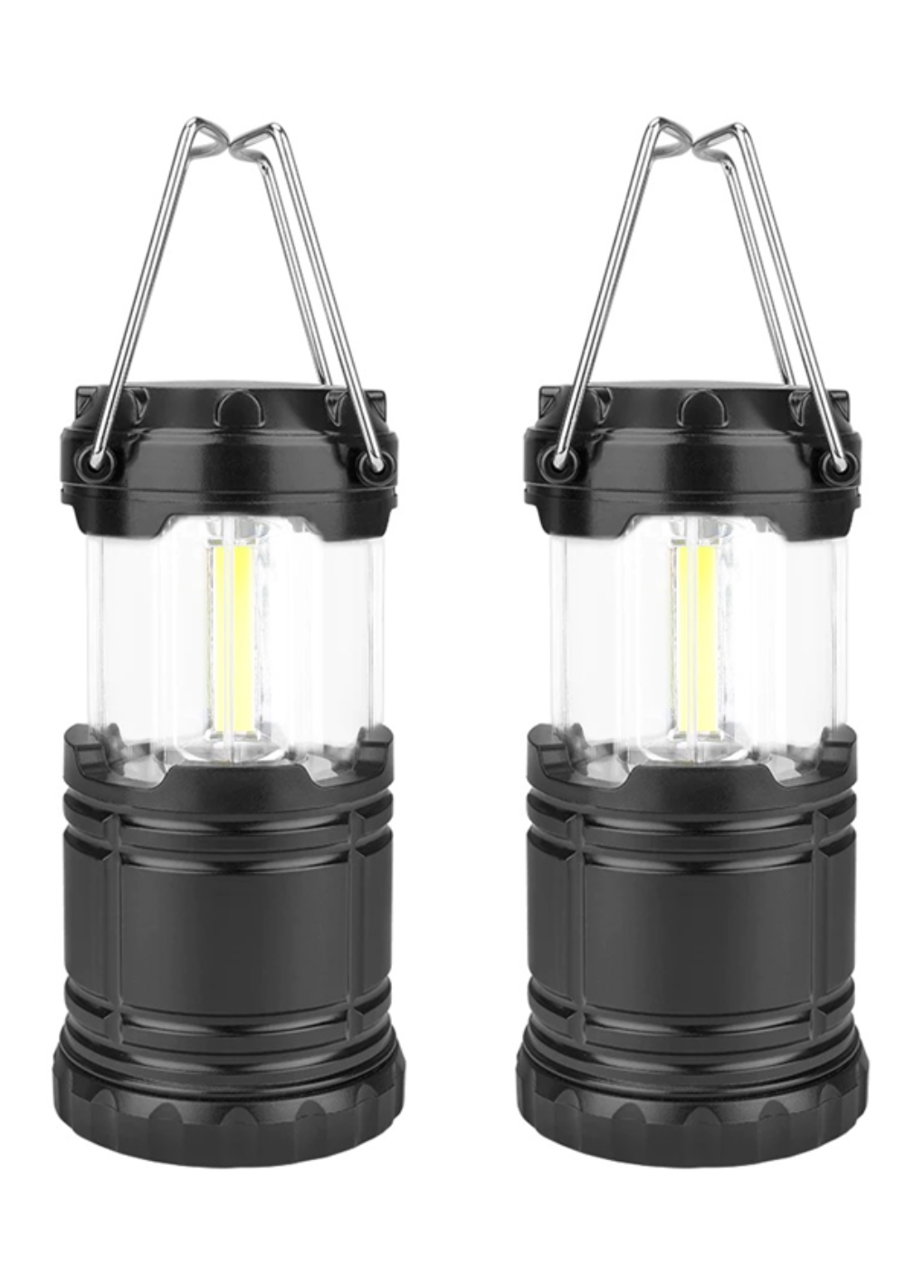 Pack of 2 or 4 Mini Water-Resistant Portable Collapsible LED Lantern Torch