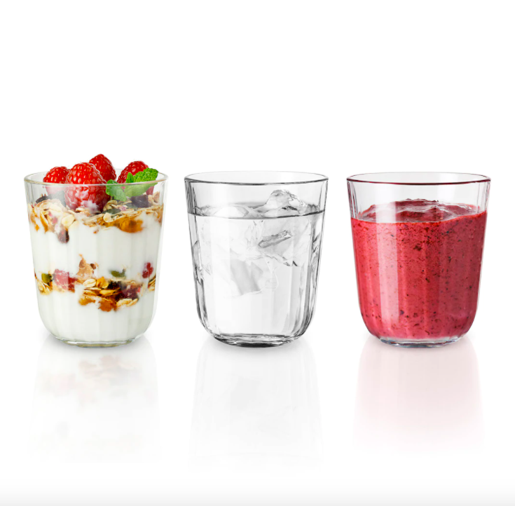 Set of 4 or 6 Facet Glass Tumblers