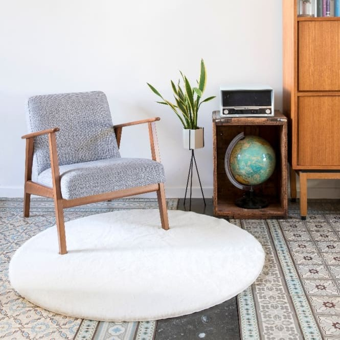 Rex Round Plush Faux Rugs