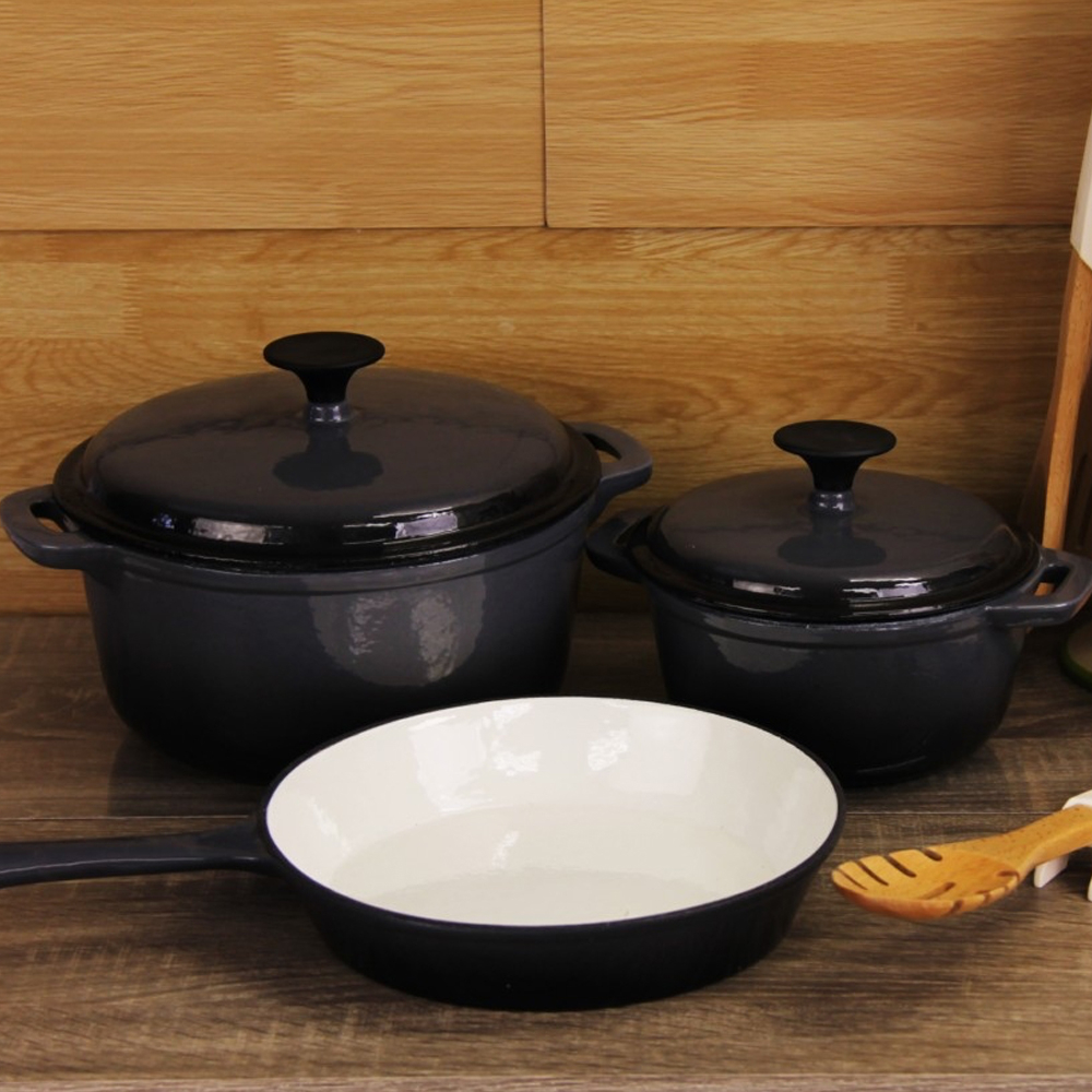 Lifestyle 5 Piece Cast Iron Cookware Pot Set