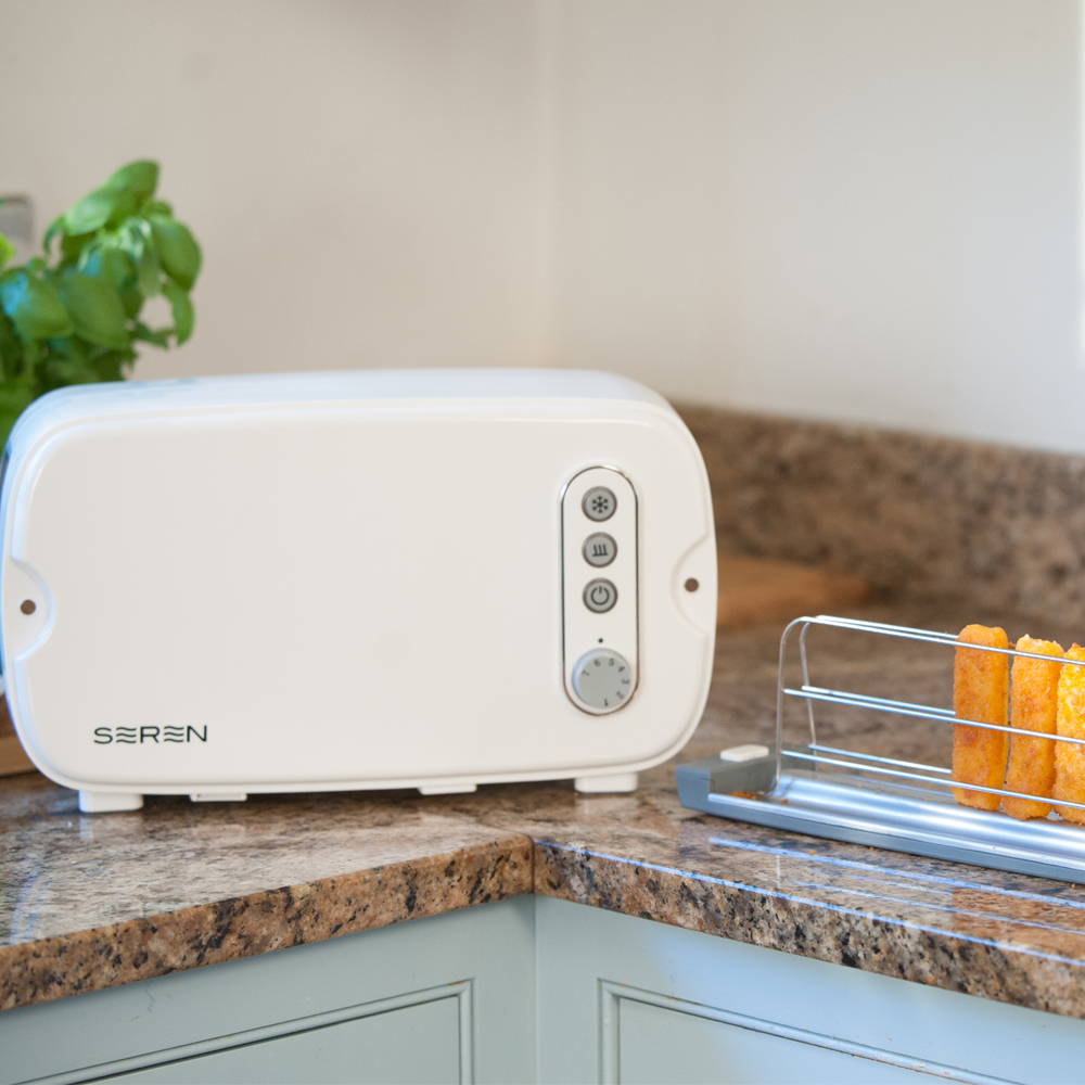 Toaster with Two Slice Side Loading Tray