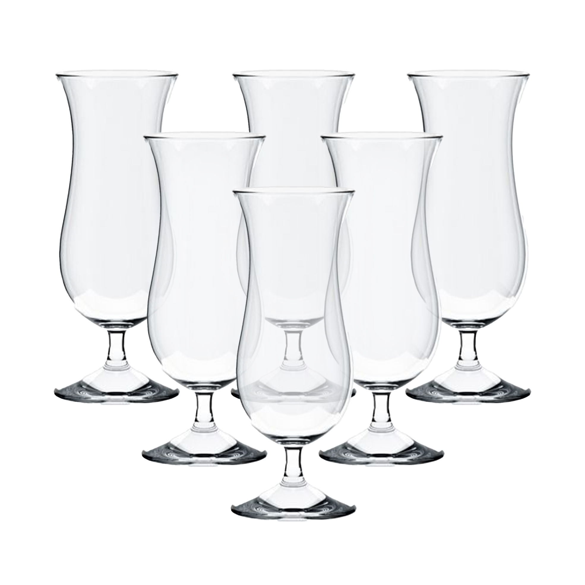 Set of 6 470ml Blue Hawaii Flame-Polished Tulip Glasses