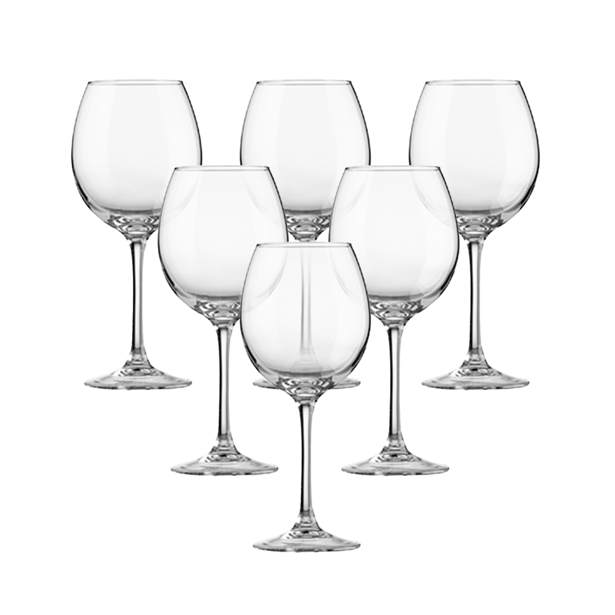 Set of 6 590ml Decanter Flame-Polished Glasses