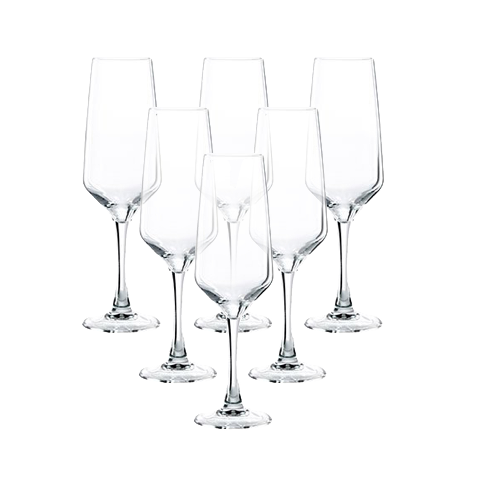 Set of 6 170ml Platine Flame-Polished Champagne Flutes