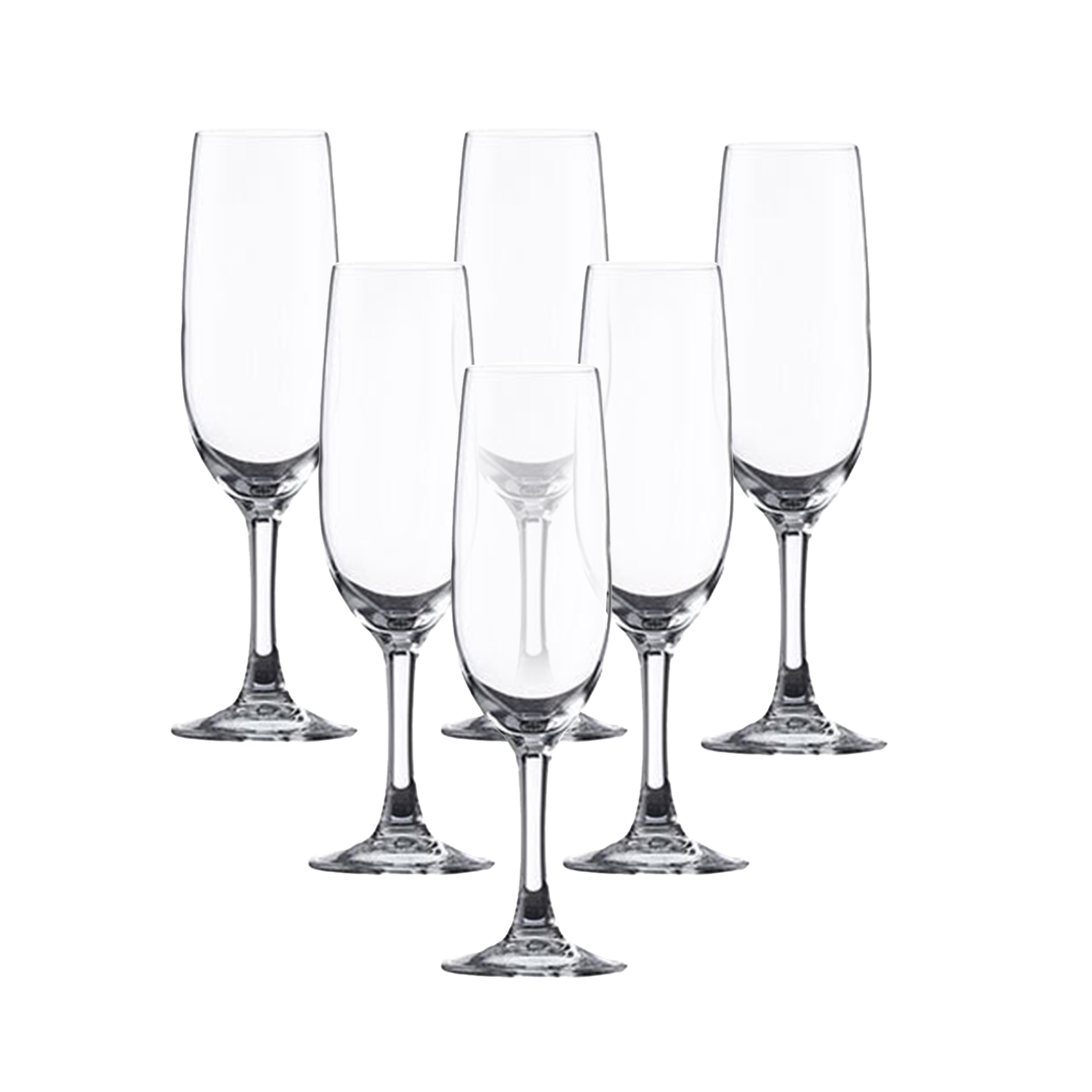 Set of 6 170ml Victoria Flame-Polished Champagne Flutes