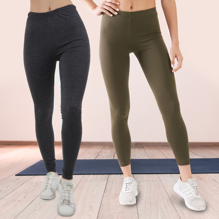 Set of 2 Ladies Cotton Lycra Tights