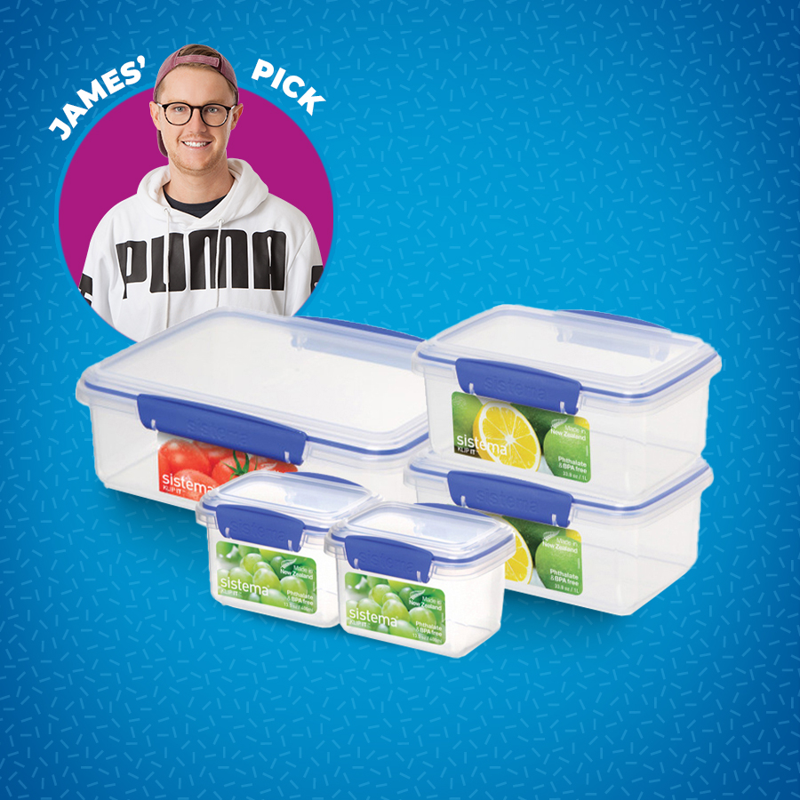 Pack of 5 Rectangular Klip It Storage Containers