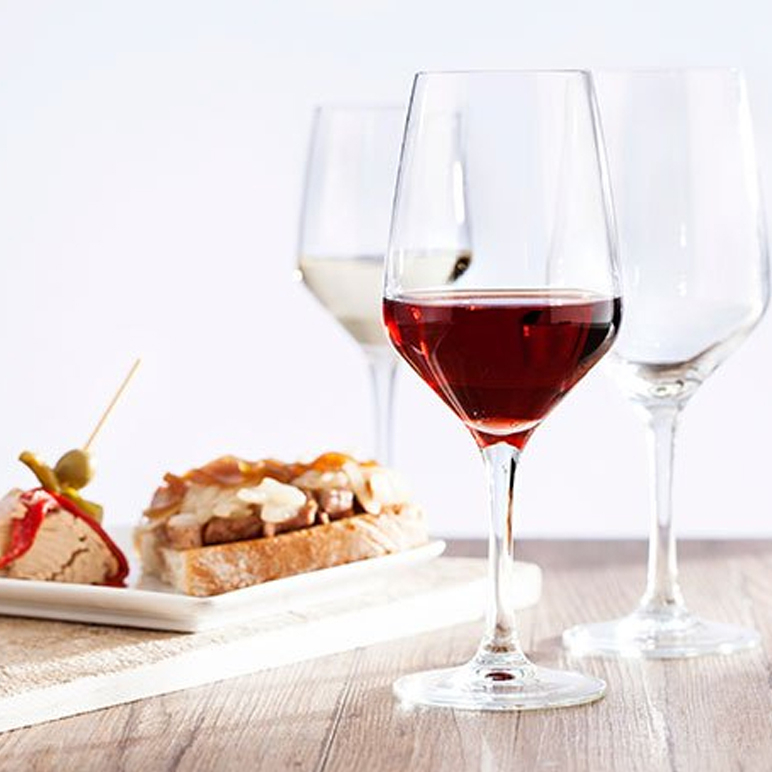 Set of 6 Flame-Polished Platine Wine Glasses