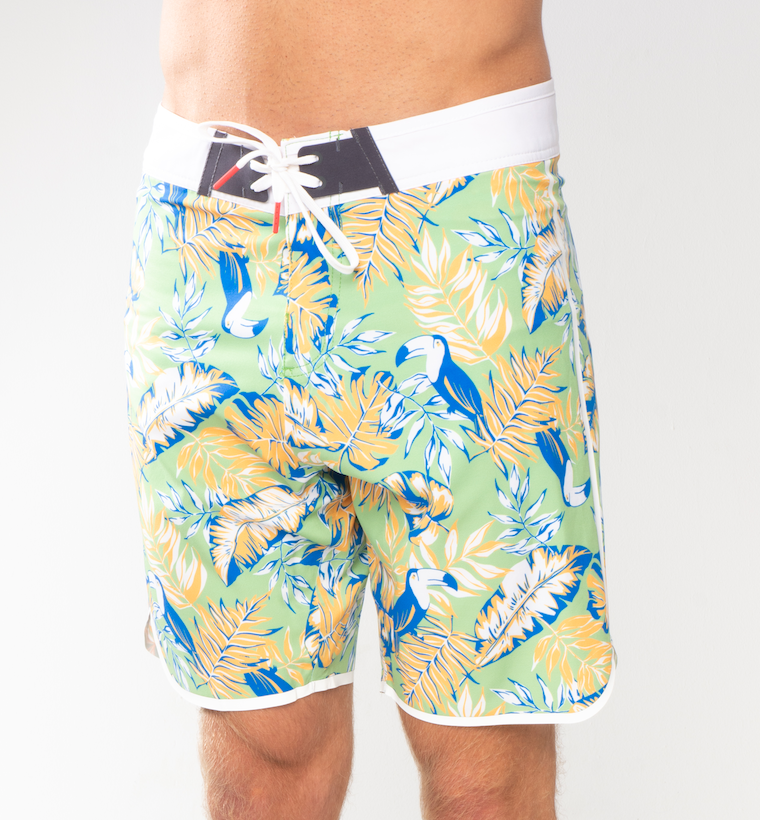 Men's Mid-Thigh Printed Board Shorts