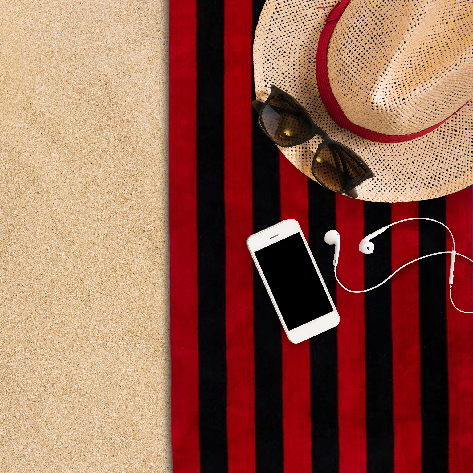 Set of 2 450gsm Striped Velour Beach and Pool Towels