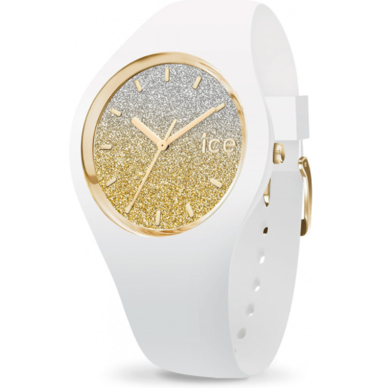 Ladies White Gold Silicone Watch