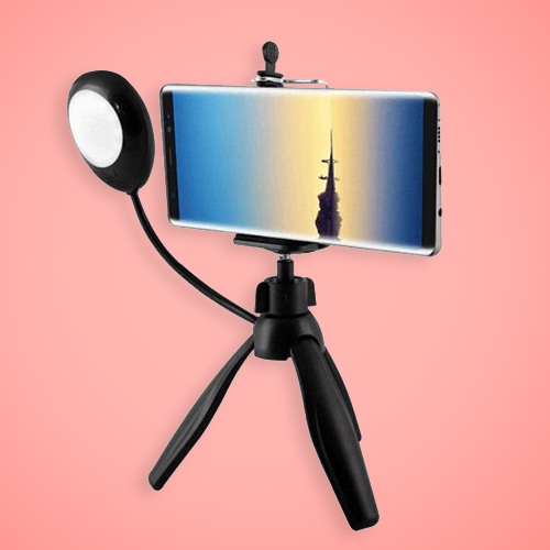Mini Smartphone Adjustable Tripod with Selfie Lamp