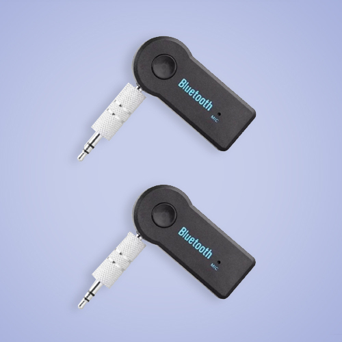 Pack of 2 Car Bluetooth Receivers to Aux (Hands-Free Kit)
