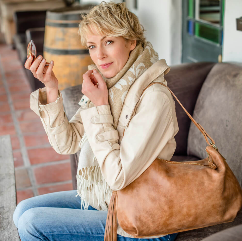 Genuine Leather Audrey Slouch Bag