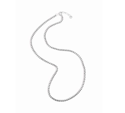 Burnished Silver Box Chain Jodi Necklace