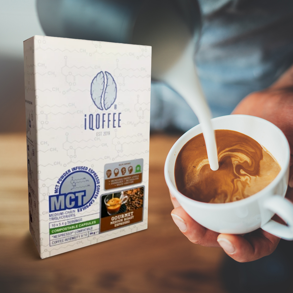 Pack of 30 iQoffee Nespresso Compatible MCT Infused Coffee Capsules (R5.30 per Capsule)