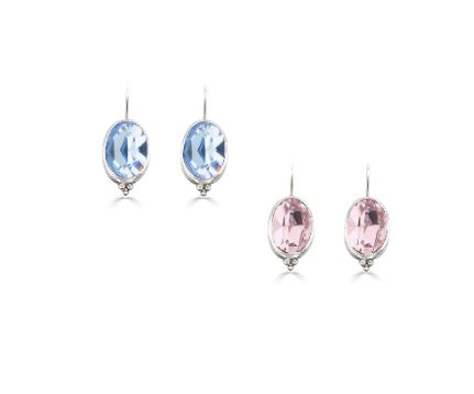 Set of 2 Oval Charmed Drop Earrings