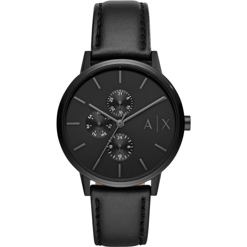 Men's Cayde Black Round Stainless Steel Watch