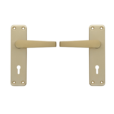 Aluminum / Gold Lever Lockset (Keyhole)