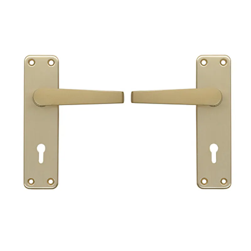 Aluminum / Gold Lever Lockset (Keyhole)