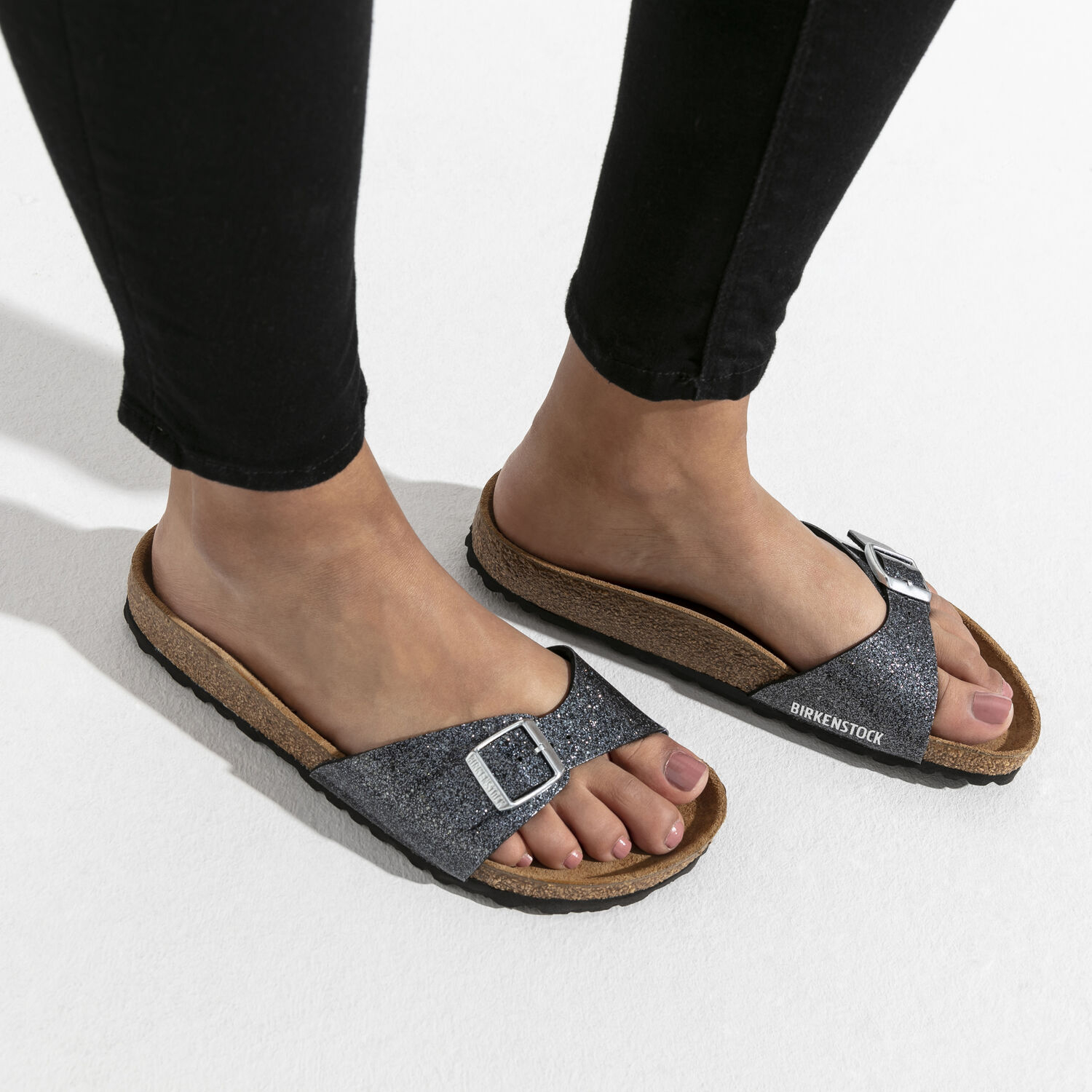 Madrid Birko-Flor Cosmic Sparkle Anthracite Sandals