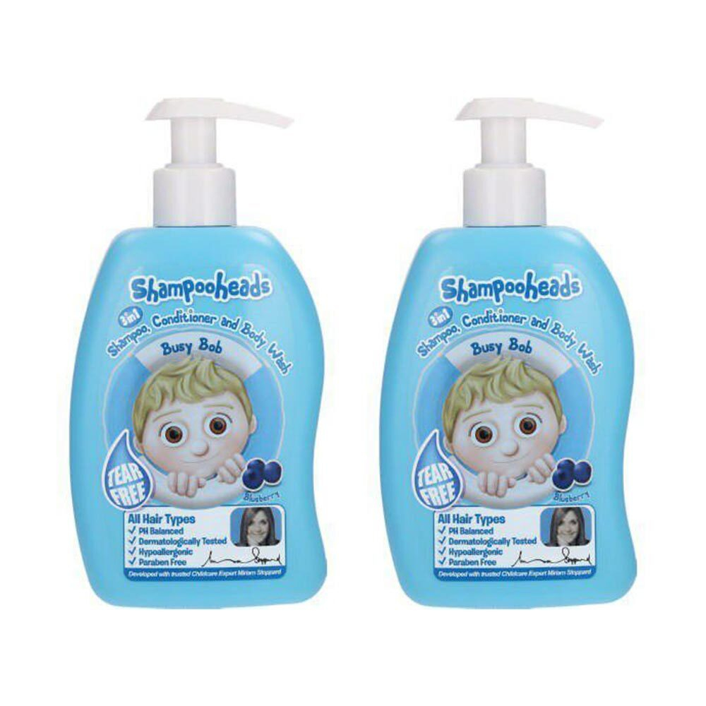 Pack of 2 300ml Busy Bob 3 in 1 Shampoo Conditioner & Body Wash