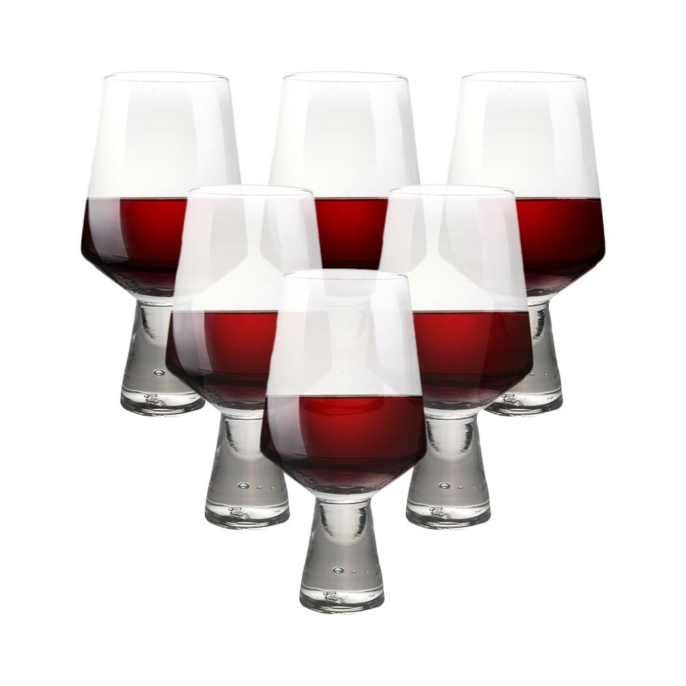 Set of 6, 350ml Short Stem Red Wine Glasses