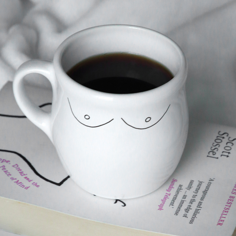 350ml Handmade Ceramic Illustration Boobie Mug