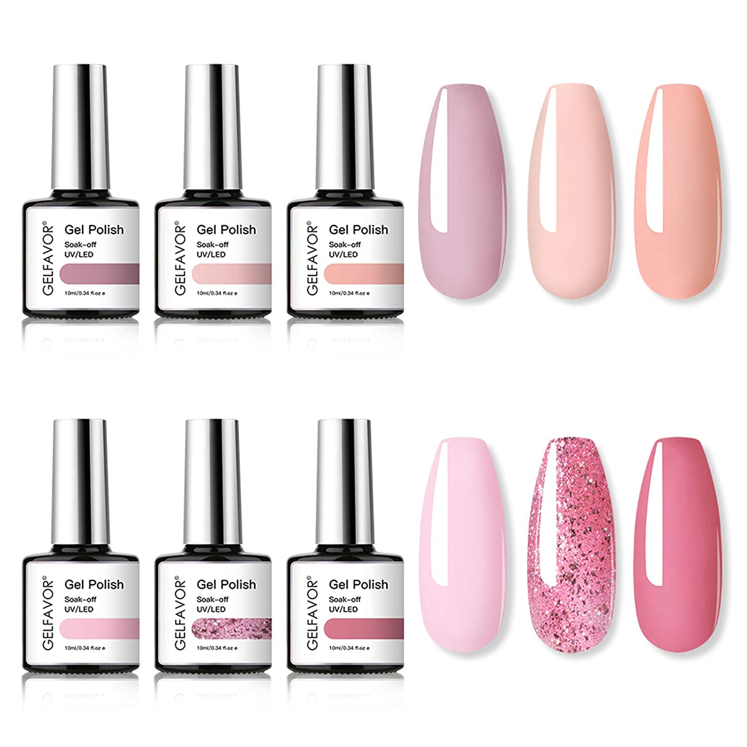 Set of 6 Gel Nail Polishes