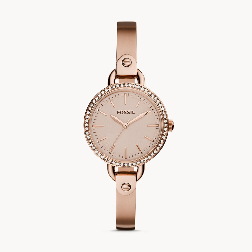 Women's Classic Minute Three Hand Rose Gold Stainless Steel Watch