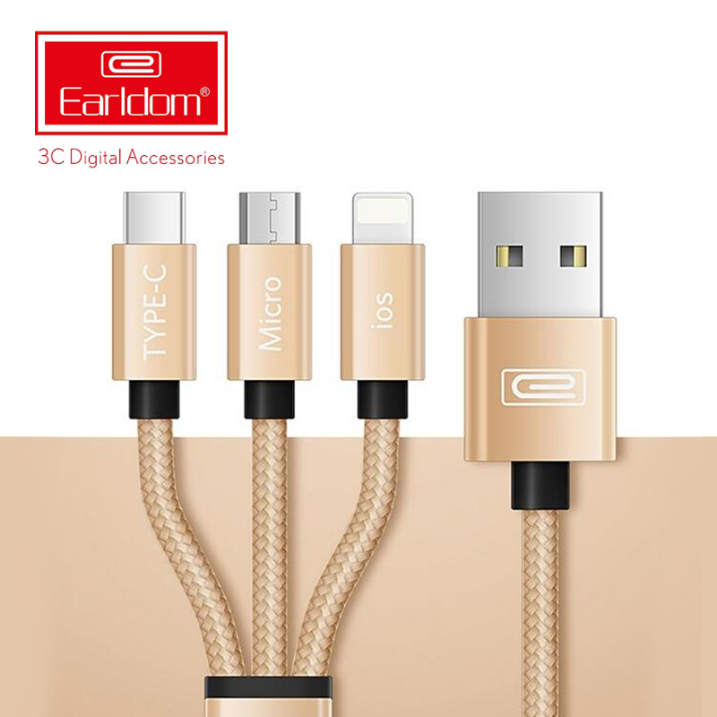 3-in-1 1.2m Fast Charging & Data Cable (Lightning, Micro USB & Type C)