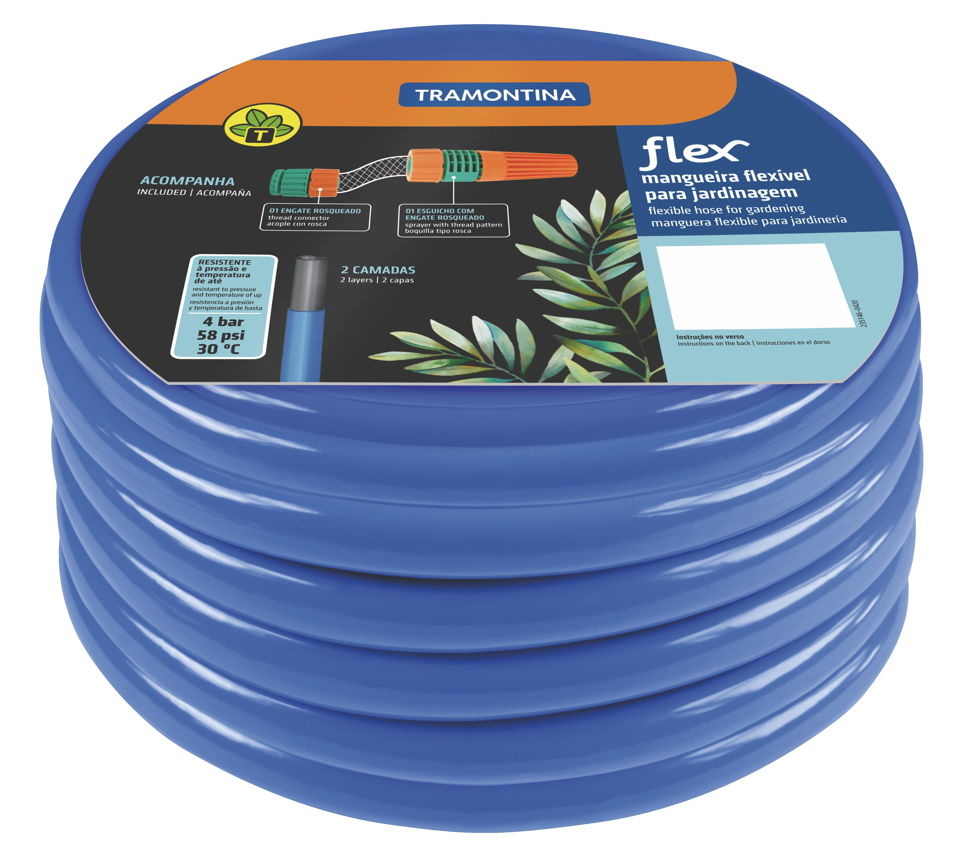 20m Flex Garden Hose with Thread Connectors and Sprayer